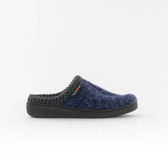 NEW HAFLINGER women's at clog slippers in navy speckle - Picture 3 of 3
